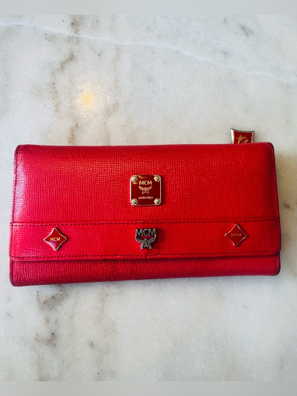 MCM Red Long Wallet